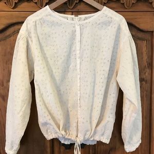 Free People off white eyelet top